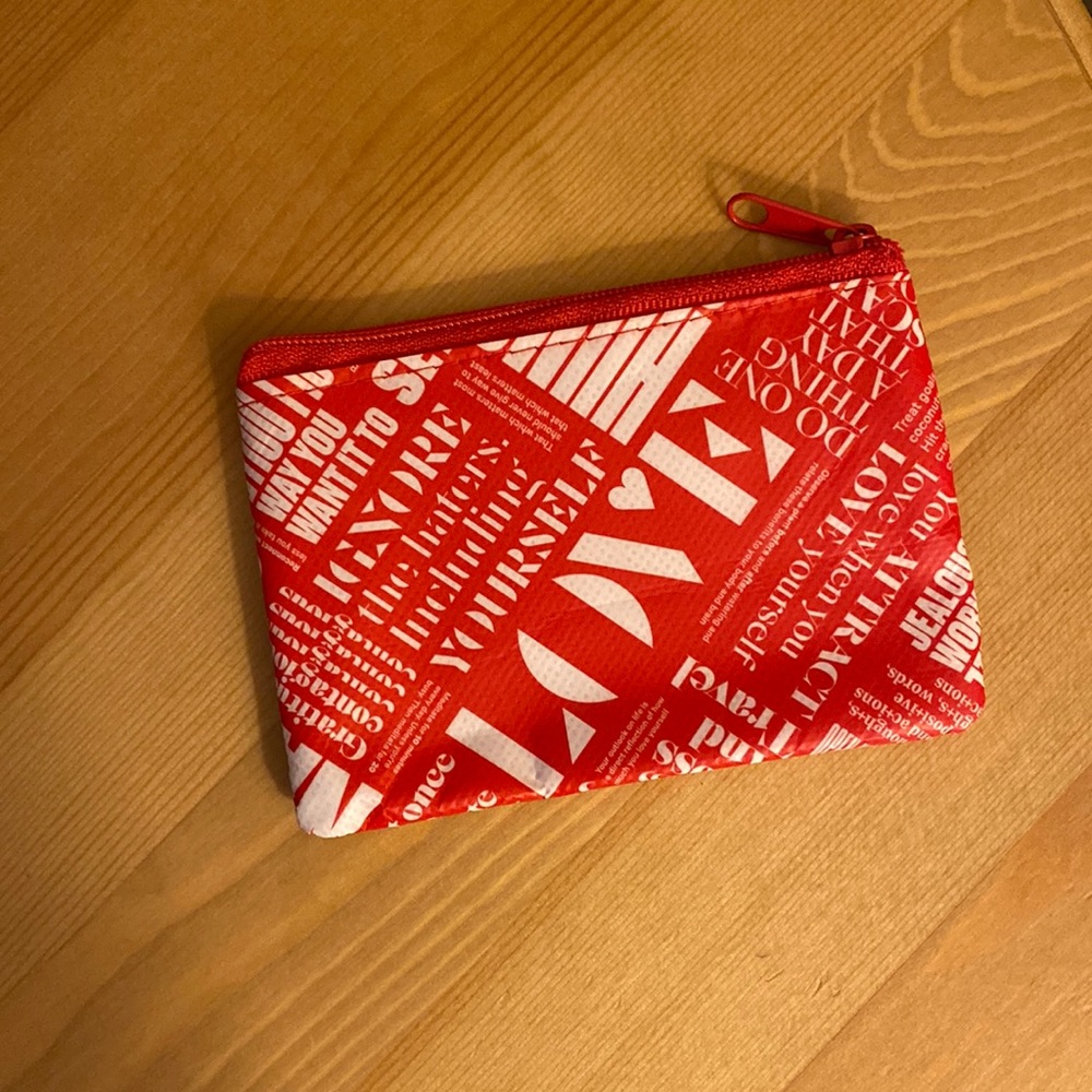 Lululemon zip coin pouch / wallet in red